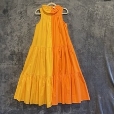 Christopher John Rogers Women Small Target Sleeveless Ruffle Two-Tone Tiered