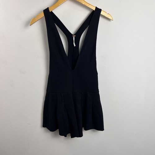 Free People Stassi Pleated Romper Black NWOT Size Xsmall - Picture 2 of 8