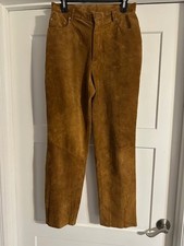 J Khaki Brown Leather Pants Womens 8Tapered Vintage