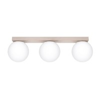 Deckenleuchte Glas Stahl Taupe 3-Flammig Blendarm G9 L:50 Cm Deckenlampe KüChe