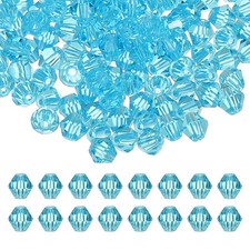 4mm Bicone Crystal Beads, 400 Pcs Glass Faceted Spacer Bead, Sky Blue