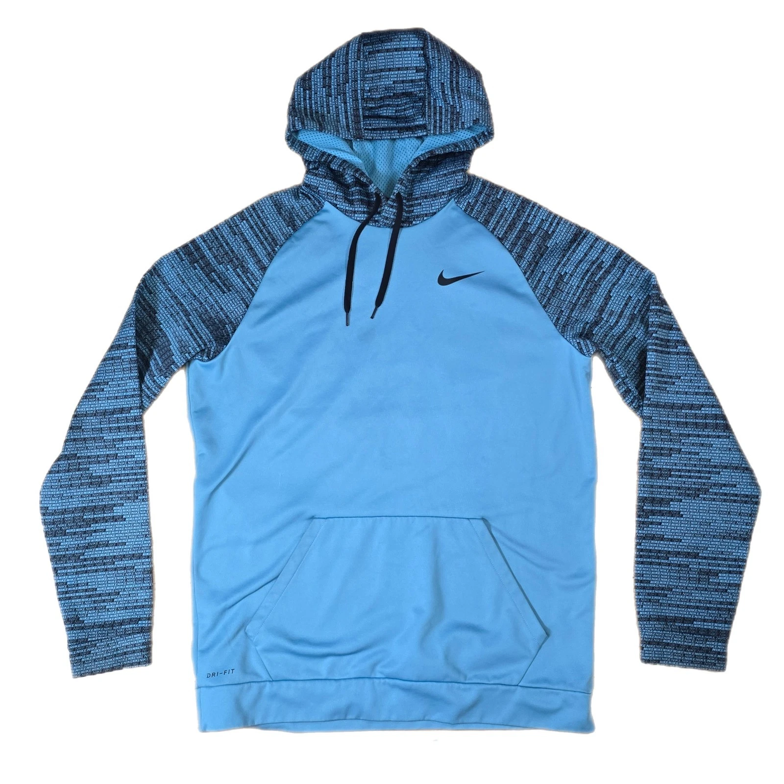 Nike Dri-FIT Therma Hoodie Mens XLT Big Tall Blue Logo Print Pullover 860483-449