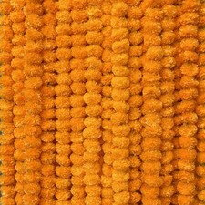 Krati Exports 5 PC - 5 feet Marigold Garland Indian/American Wedding Party