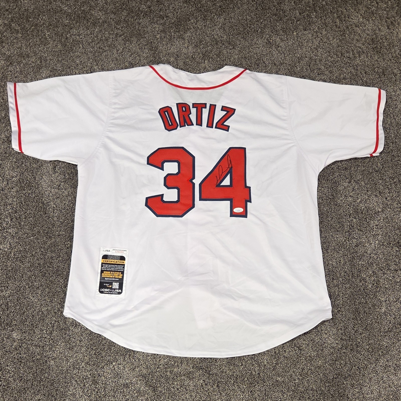 David Ortiz Autographed Signed Boston Red Sox Jersey #34 JSA Authenticated 