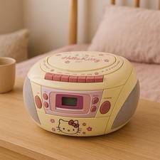 Hello Kitty AM/FM Radio Cassette Recorder CD Player Boombox Radio Only Read