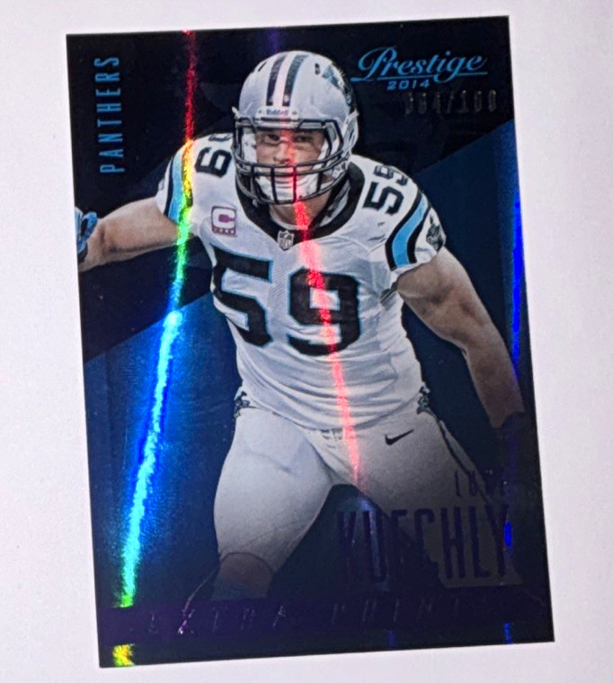 Panini 2014 Prestige Football Luke Kuechly #158 Extra Points Purple 84/100