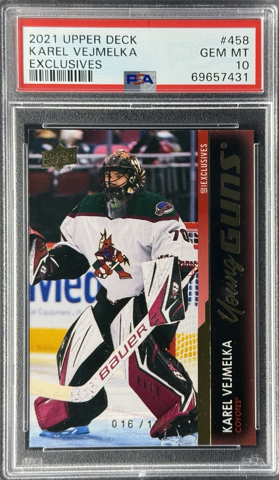 2021-22 Young Guns Karel Vejmelka #458 (RC) UD Exclusives /100 🇨🇿🔥📈