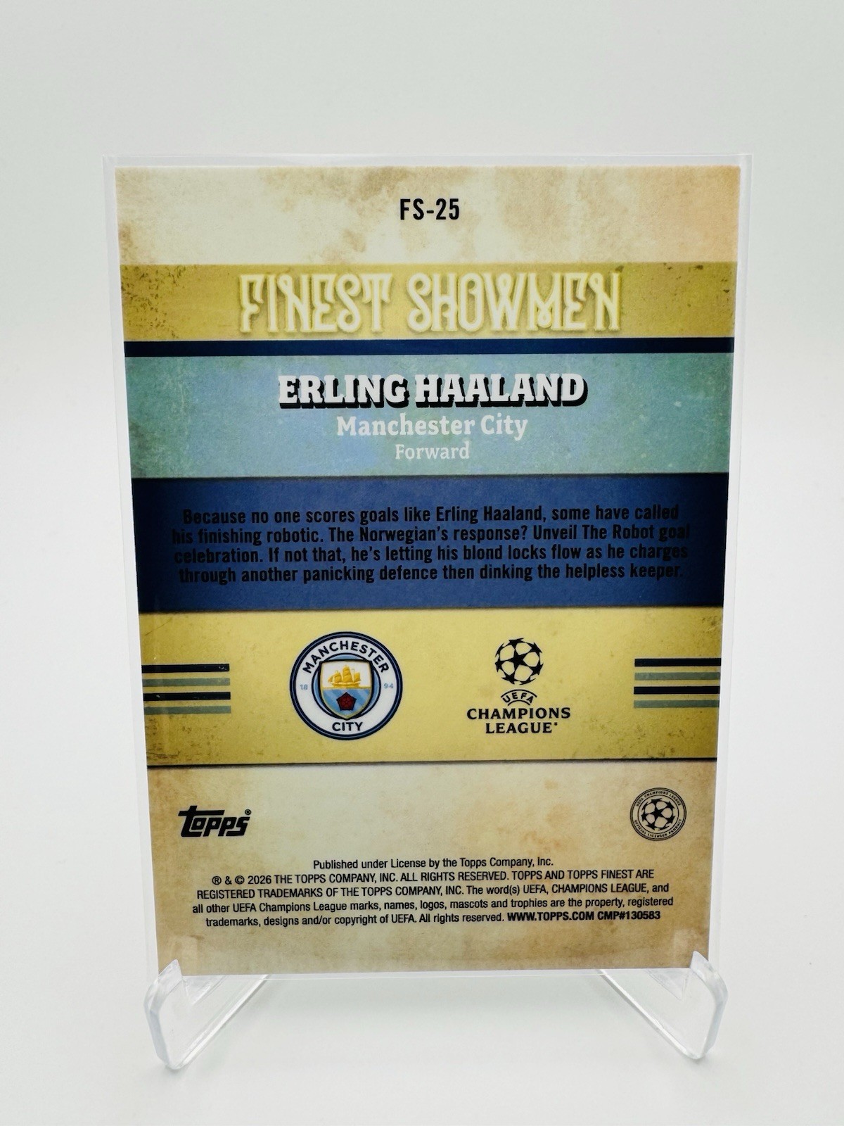 2025-26 Topps Finest UEFA Erling Haaland - Finest Showmen view 2