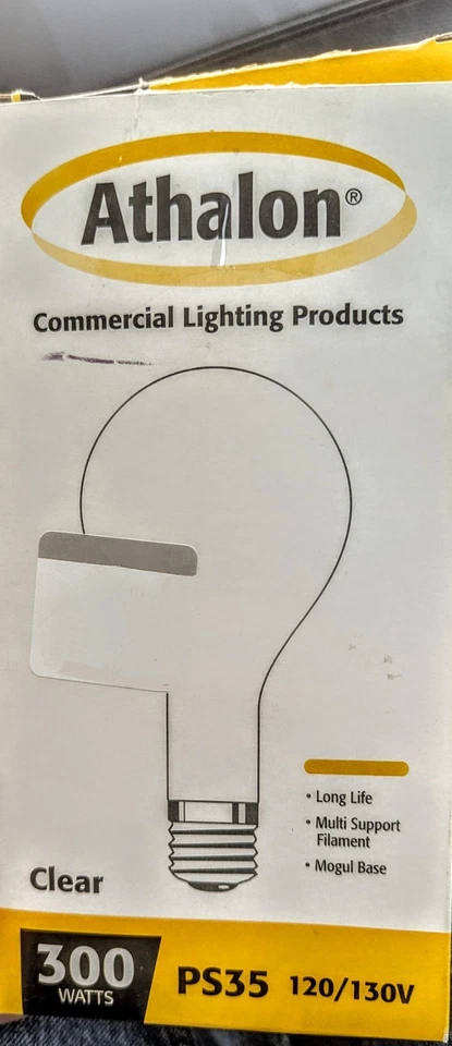 Athalon PS35 300W Clear Lamp Bulb – 120/130V, Commercial Lighting 😎 - Image 2 of 4