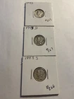 1943-P,D,S  Silver Dimes; when silver @ $79.79 melt value is $ 17.30