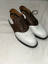 Nike Air Waverly Last Men's Golf Shoes Size 9 White/Brown Lace Up
