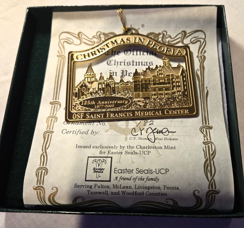 Easter Seals Christmas Collector's Ornament OSF Saint Francis 125th Anv. # 182