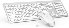 Wireless Keyboard and Mouse Combo - Full Size Slim Thin Wireless Keyboard 
