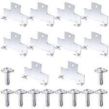 10Pcs Recessed Light Clips, Metal Retrofit Downlight C Clips with Screws, Silver
