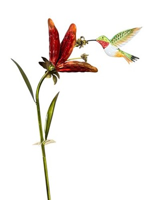 Regal Art, Hummingbird, Flower Stake, Ruby Throated, 44''