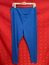 TC2 LuLaRoe Tall  Curvy2 Leggings Solid Bright Blue Fits 18-26 EUC