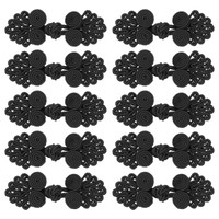 10 Paare Chinesische Knoten Frosch KnöPfe Verschluss Schwarz NäHen KnöPfe
