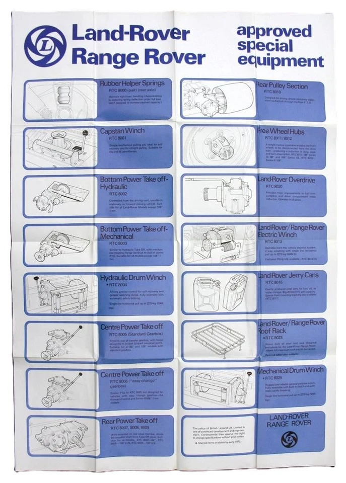 LAND ROVER RANGE ROVER Approved Special Equipment Publicity Piece 1977 LEYLAND - Image 3 of 4