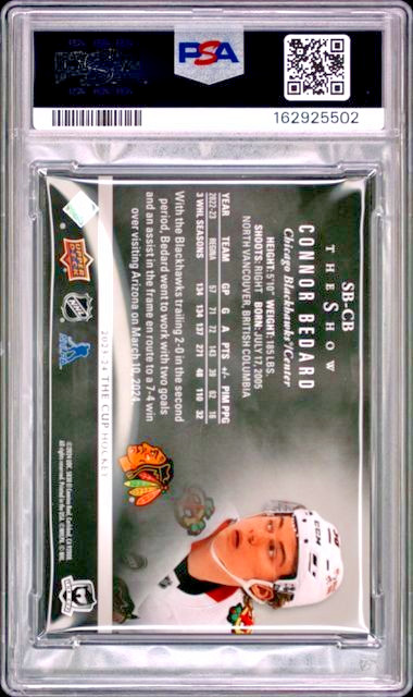 2023 Upper Deck The Cup /99 The Show Black #SB-CB Connor Bedard SSP PSA 6 view 12