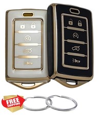 REPROTECTING TPU Key Fob Cover Black/White B Model Jeep Grand Cherokee L