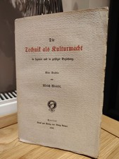 Ulrich Wendt Die Technik als Kulturmacht First Edition Uncut And Unread 1906