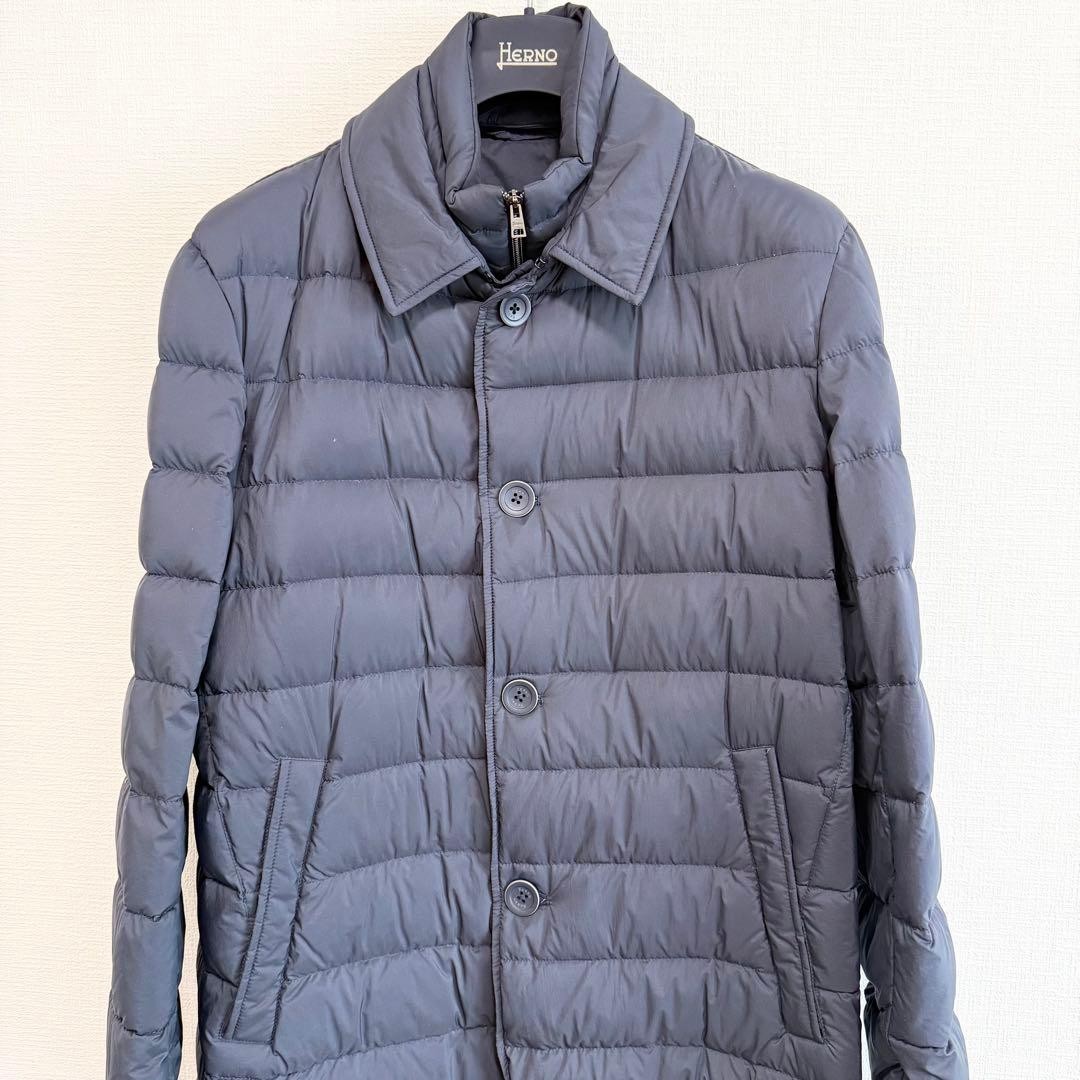 HERNO Legend Down Coat Navy Size50 Lightweight Wa… - image 2