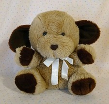 Vintage America Wego Brown Puppy Dog Sitting Stuffed Animal Plush Toy 10"