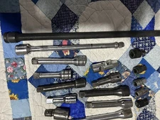 10 1/2 drive extensions, 1/2 click torque wrench and adaptors