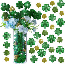 60 Pcs St. Patrick'S Day Glitter Foam Vase Fillers Table Decor Foam Shamrocks Fi