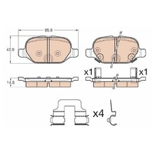 Satz Bremsbeläge 24346608 Bremsklötze hinten für Fiat Panda 312