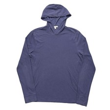 Standard James Perse Cotton Pullover Hoodie Lightweight Minimalist Blue Size 1