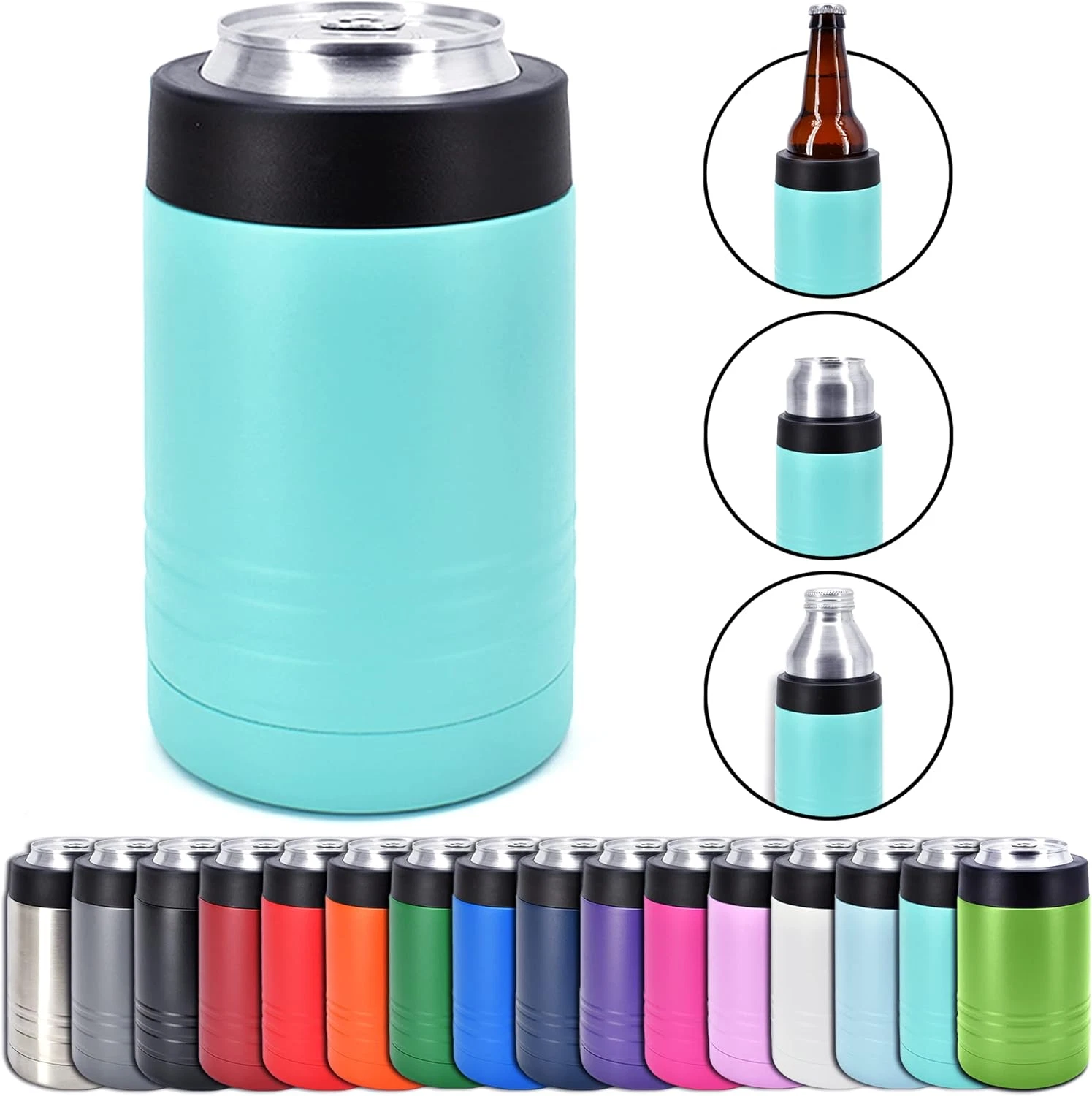 4-In-1 Stainless Steel 12 Oz Double Wall Vacuum Insulated Can or Bottle Cooler K