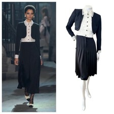 Chanel Runway Pre-Fall 2016 Look 53 Lace Dress & Jacket Set FR36 As Seen Cannes