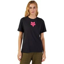 Fox Racing Womens Fox Head T-Shirt Short Sleeve Tee Oversized Fit Black/Pink