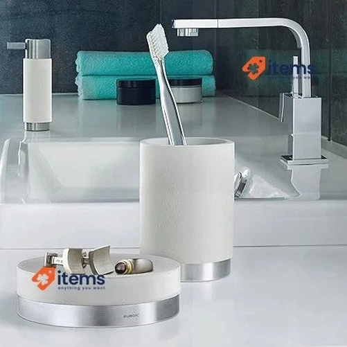 Blomus 牙刷杯, 灰褐色, 不锈钢金属原色, H 11 cm, Ø 8,5 c, V 300毫升 灰褐色 — 第 2/3 张图片