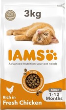 IAMS for Vitality Dry Kitten Food with Fresh Chicken, 3 kg, Packaging may vary 8.67 per kilo