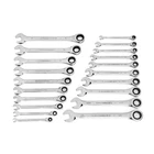 20-Piece Sae/Metric 12-Point Ratcheting Combination Wrench Set