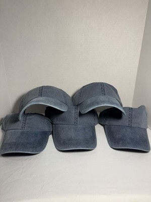 Blank Solid Hat Cap Adjustable Anvil Stone Washed Denim Look Lot If 5