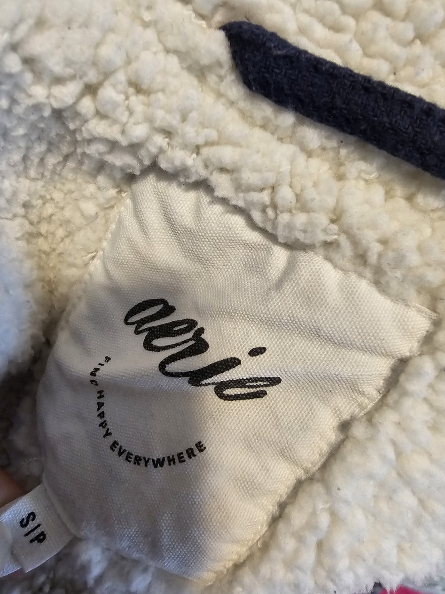 Aerie Sherpa Lined Plaid Jacket sz Small View 3