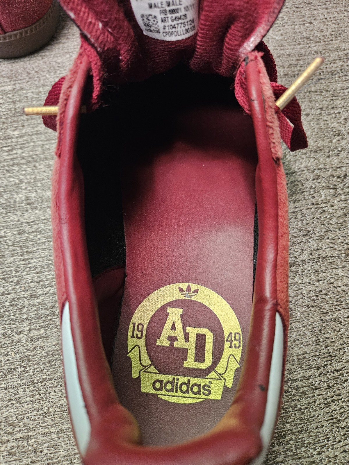 Rare Adidas Samba OG Suede 1949 Cardinal Red Men's Sneakers 9.5 image 9