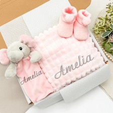 Personalised Girls Embroidered Pink Blanket, Comforter or Gift Set
