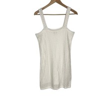 Gap Sleeveless Crochet Mini Dress Womens SP White Square Neck Cotton Minimalist