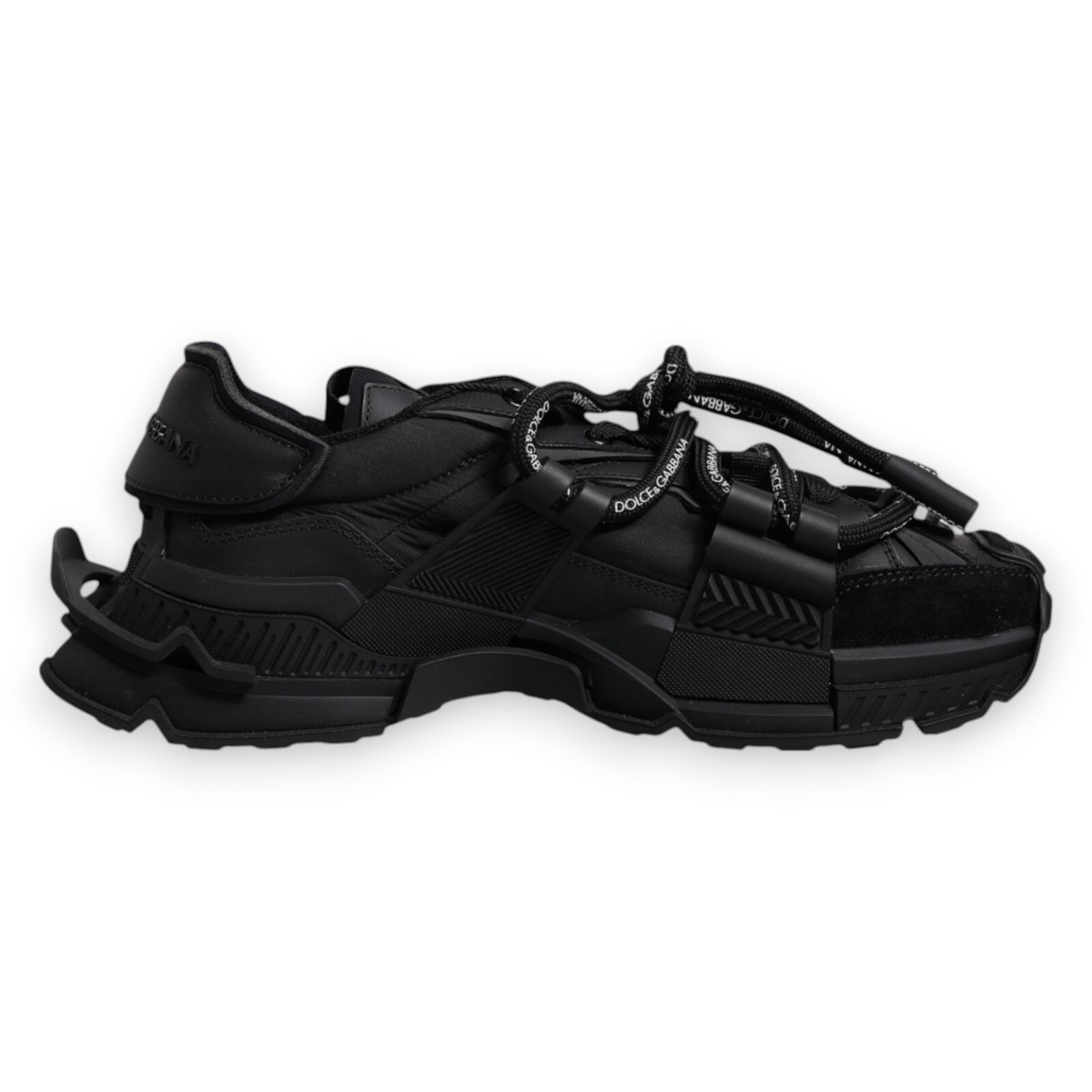 DOLCE & GABBANA Shoes Black Low Top Space Lace Up Sneakers