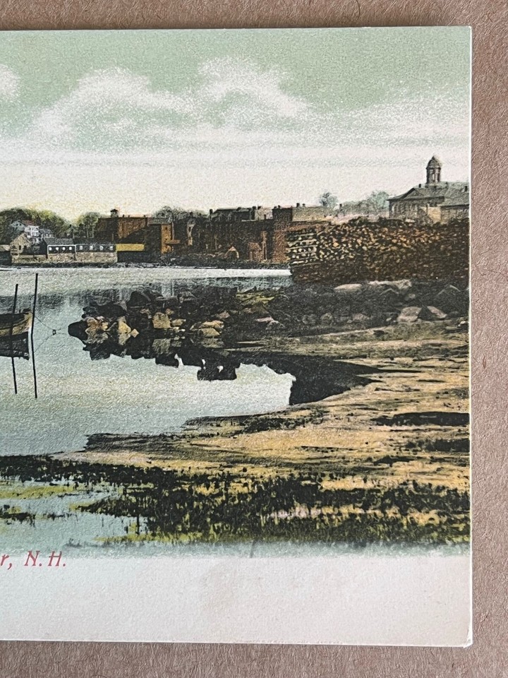 Exeter New Hampshire Squampscott River Cotton Mill Antique Postcard