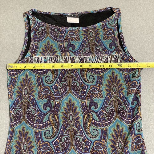 Abito donna vintage taglia S frange perline Y2K anni 90 boho maglia strati festival western - Foto 11 di 24