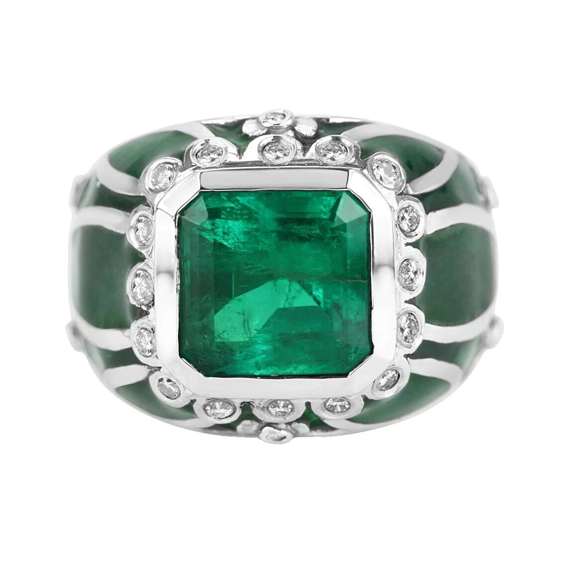 Cocktail White Gold 18k Rings for Men