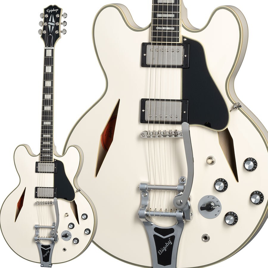 ギター Epiphone /Shinichi Ubukata ES-355White Epiphone Shinichi Ubukata ES-355 Custom Bigsby Classic White