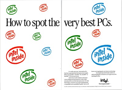 Intel the computer inside Original Vintage Print Ad 2 pg