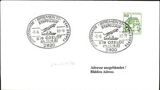 Ship mail stamp ship speedboat Ocelot S78 launch Bremen 1983 cover