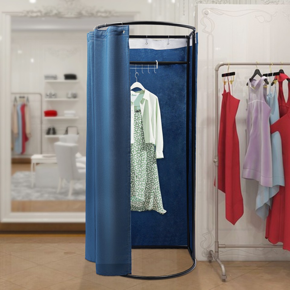 Portable Outdoor Dressing Room Fitting Room Blue Curtain Privacy Room